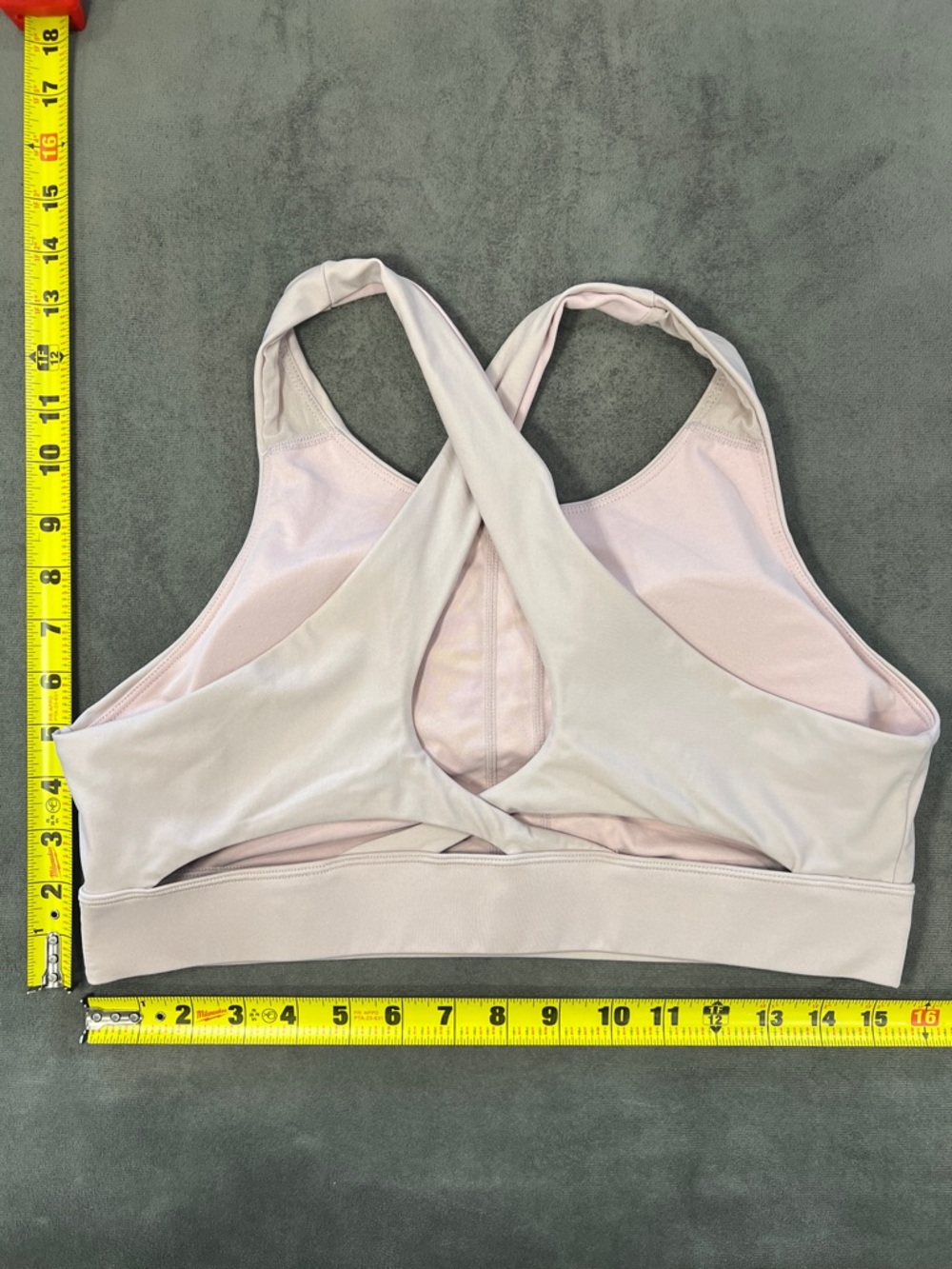 Fabletics Light Mauve High-Neck Sports Bra with Logo Band L/XL - Picture 6 of 8